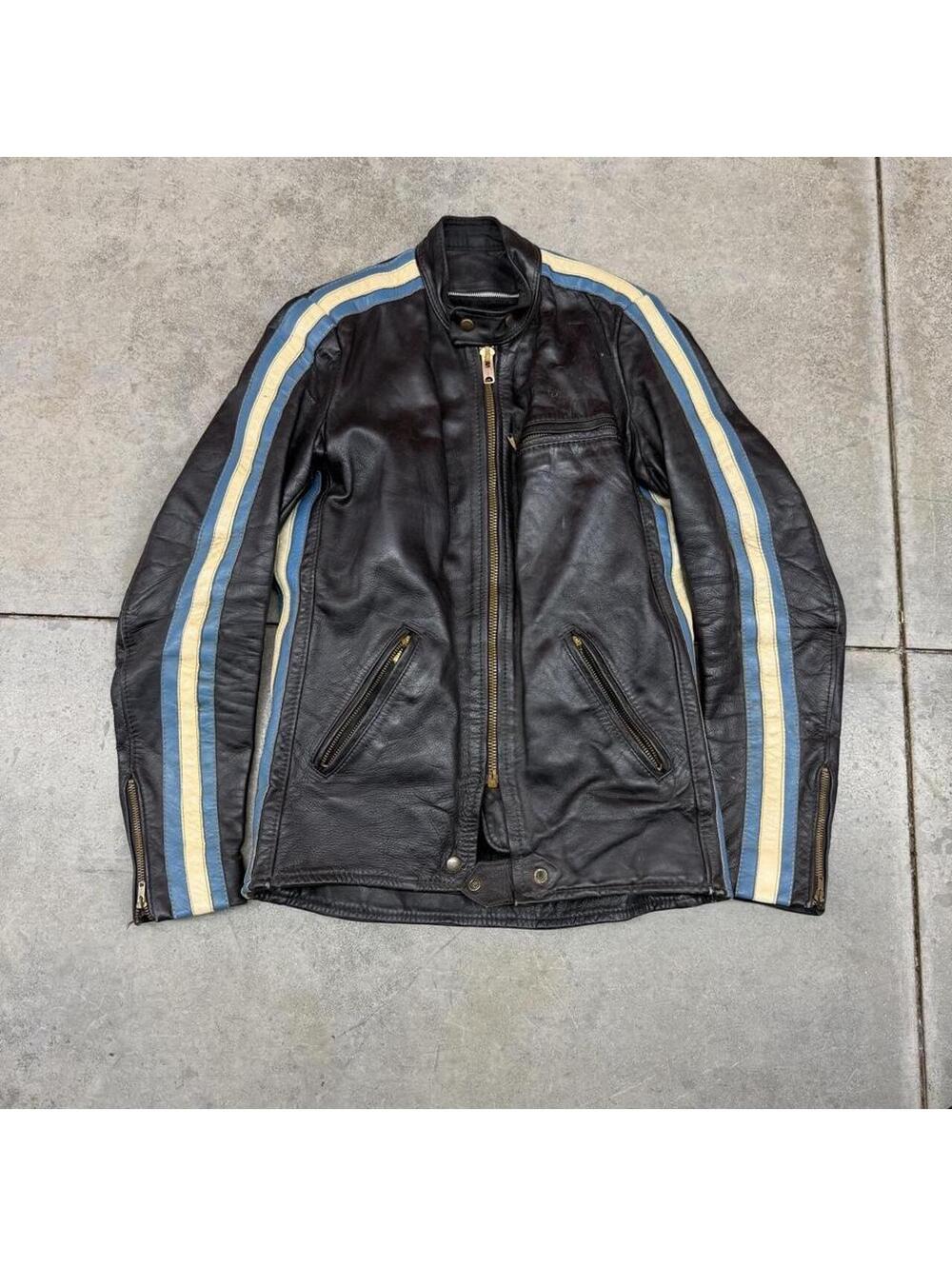 vintage vanson leather made in usa boston black motorcycle leather jacket